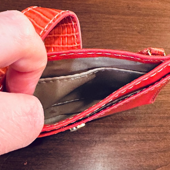 🌟2xHP🌟VTG 2000s Orange Faux Leather Studded Baguette Bag & Wallet Nine West - Picture 13 of 13